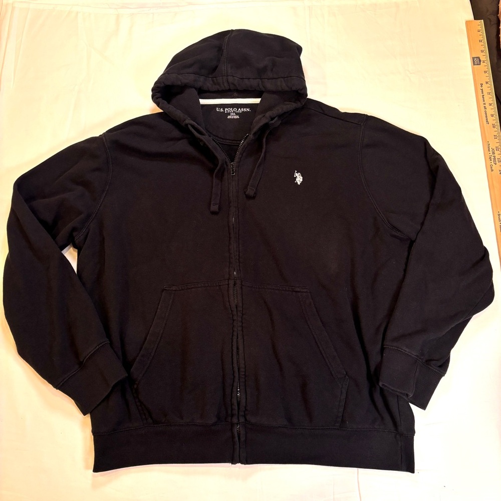 U.S. Polo‎ Assn. Full Zip Hoodie | Black | 2XL | Classic Logo